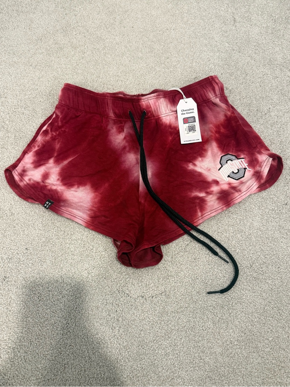 Ohio State Tie-Dye Athletic Shorts - Maroon